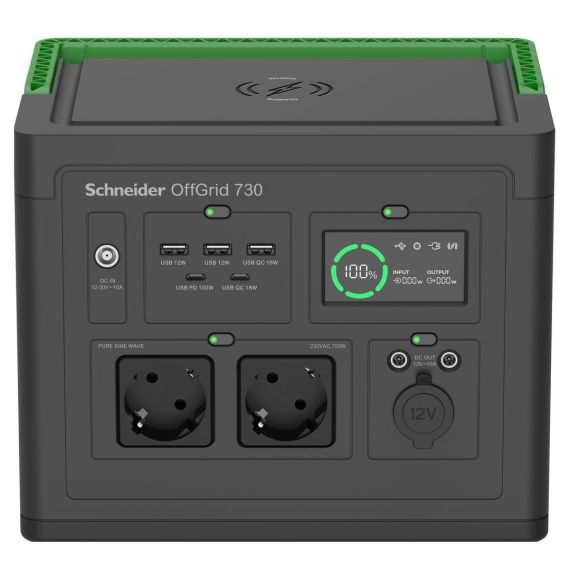 LCD, lithium-ion, 2 CEE 7/3 schuko outlets,sinewave,  | PPS730-GR