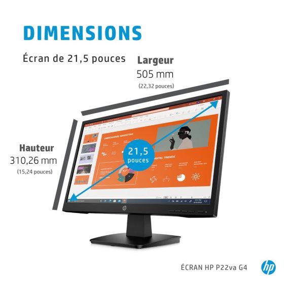 HP P22va G4 - P-Series - LED monitor - 21.5" - 1920 | 453D2AA#ABB
