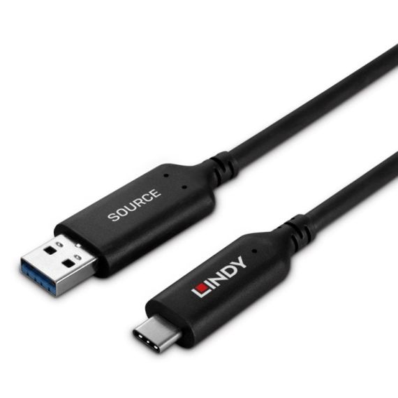 Lindy 25m USB 3.2 Gen 1 Type A to C Fibre Optic Hybrid Ca | 43396