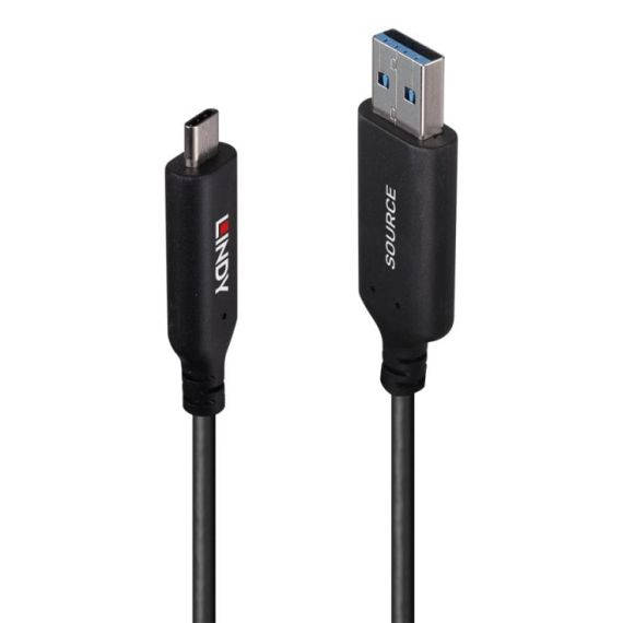 Lindy 50m USB 3.2 Gen 1 Type A to C Fibre Optic Hybrid Ca | 43397