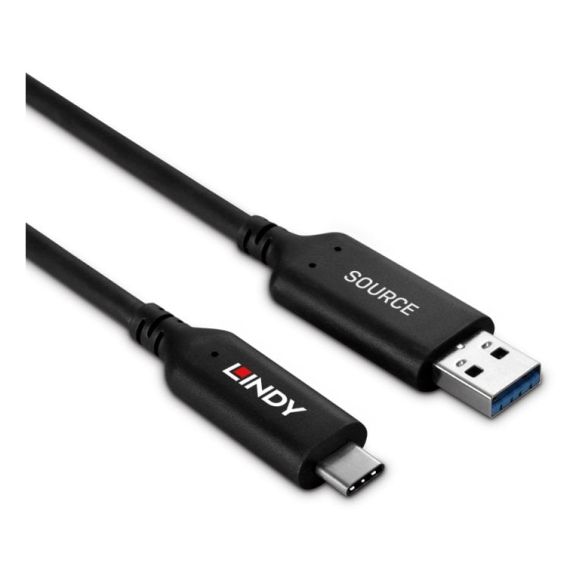 Lindy 50m USB 3.2 Gen 1 Type A to C Fibre Optic Hybrid Ca | 43397