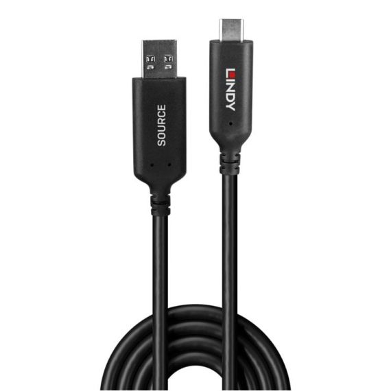 Lindy 50m USB 3.2 Gen 1 Type A to C Fibre Optic Hybrid Ca | 43397