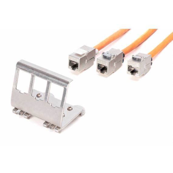 DIGITUS DIN rail adapter for 3x Keystone module AN25183