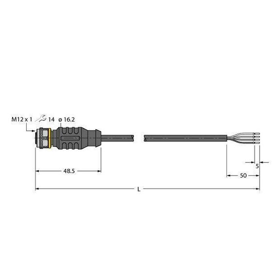 Turck Actuator and Sensor Cable, PVC, Connection Cable