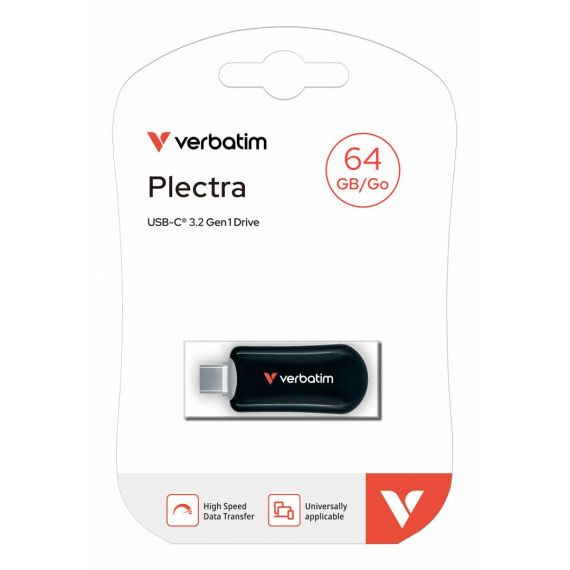 Verbatim PLECTRA USBC FLASH DRIVE BLACK 64GB 64 GB 30224