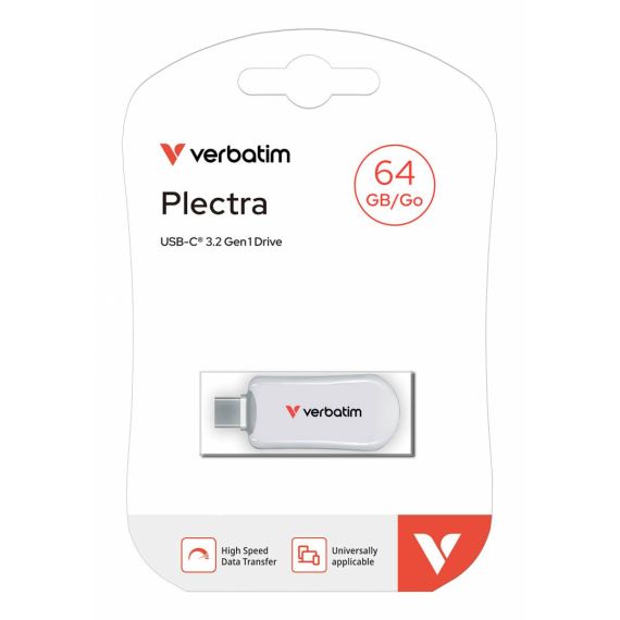 Verbatim PLECTRA USBC FLASH DRIVE WHITE 64GB 64 30228