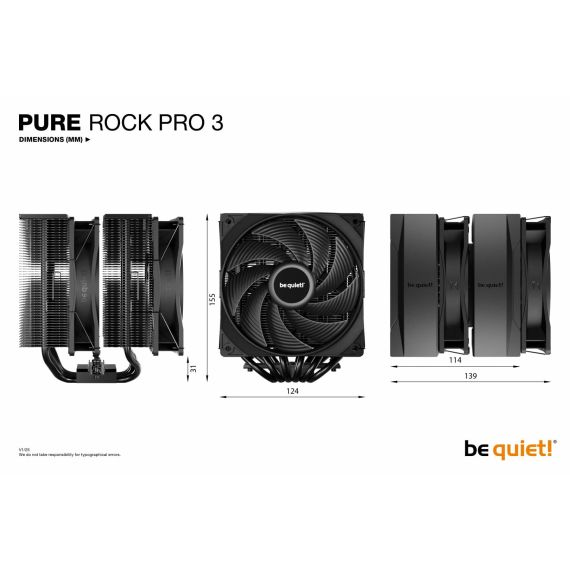 be quiet! Pure Rock Pro 3 Black, Air cooler BK042