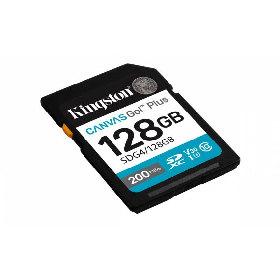 Kingston 128GB SDXC Canvas Go Plus Gen4 200MBs C10 SDG4128GB