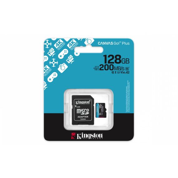 Kingston 128GB microSDXC Canvas Go Plus Gen4 200MBs SDCG4128GB