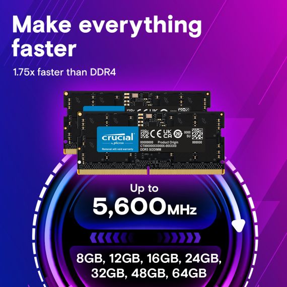 Crucial / DDR5 / module / 64 GB / SO-DIMM 262-pin  | CT64G56C46S5