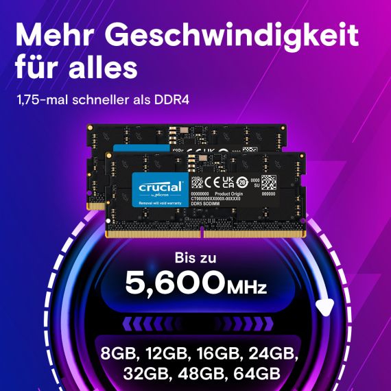Crucial / DDR5 / module / 64 GB / SO-DIMM 262-pin  | CT64G56C46S5
