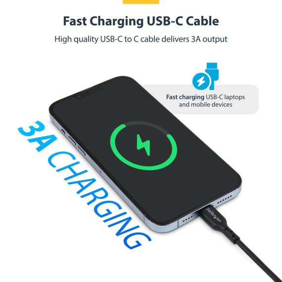 StarTech.com 13ft (4m) USB-C Charging Cable, USB C  | USB2CC4MBKE