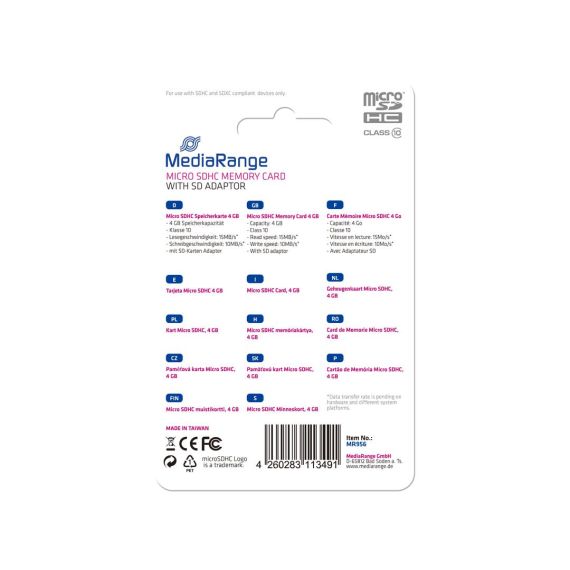 MediaRange / Flash memory card (microSDHC to SD adapter i | MR956