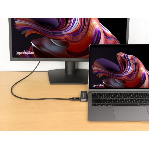 Manhattan 4-in-1 / Docking station / for laptop / USB-C  | 190404