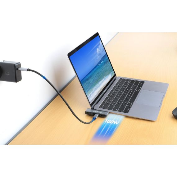 Manhattan 4-in-1 / Docking station / for laptop / USB-C  | 190404
