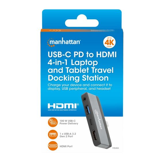 Manhattan 4-in-1 / Docking station / for laptop / USB-C  | 190404
