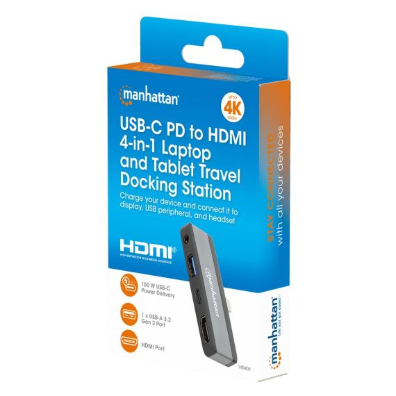 Manhattan 4-in-1 / Docking station / for laptop / USB-C  | 190404
