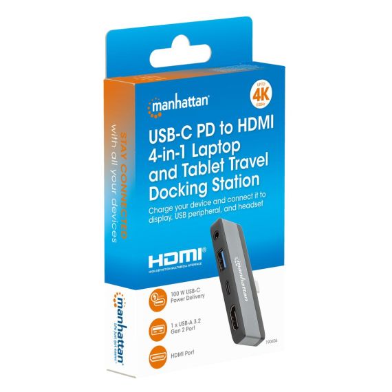 Manhattan 4-in-1 / Docking station / for laptop / USB-C  | 190404
