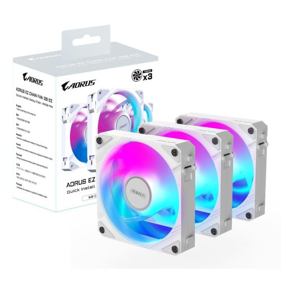 AORUS / Case fan / 120 mm / ice (pack of 3) | GP-ECFAN1203 ICE
