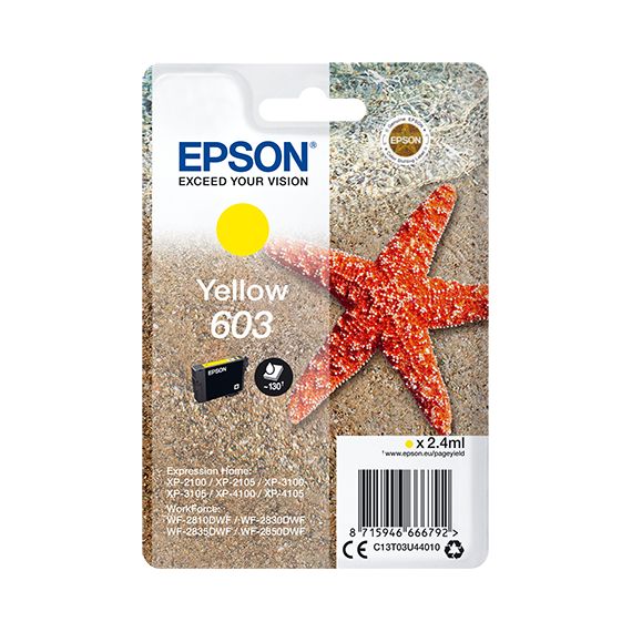 Epson 603 / 2.4 ml / yellow / original / blister w | C13T03U44020