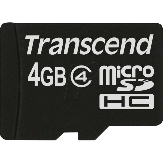 Transcend / Flash memory card / 4 GB / Class 4 / micr | TS4GUSDC4