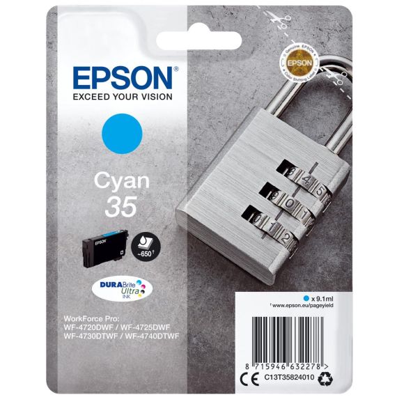 Epson 35 / 9.1 ml / cyan / original / ink cartridg | C13T35824010