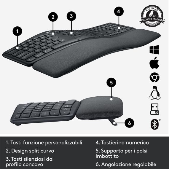 Logitech ERGO K860 / Keyboard / wireless / 2.4 GHz,  | 920-010106