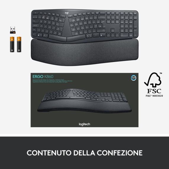 Logitech ERGO K860 / Keyboard / wireless / 2.4 GHz,  | 920-010106