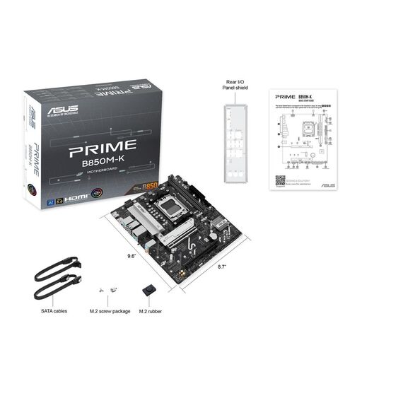 ASUS PRIME B850M-K, AMD, Socket AM5, AMD Ryzen  | 90MB1LV0-M0EAY0