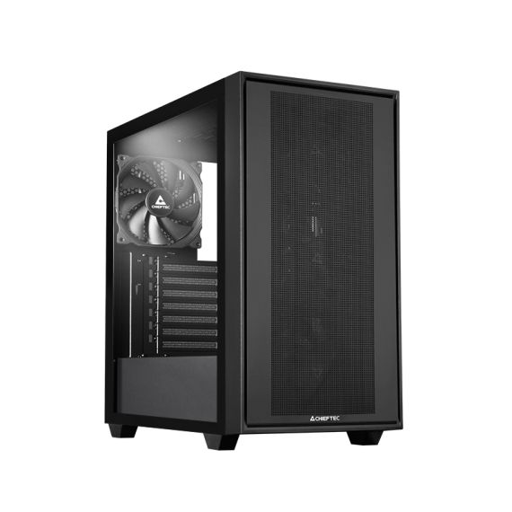 Chieftec Midi Tower GS-03B-BLK-OP, Schwarz, Midi Tower, PC, Black