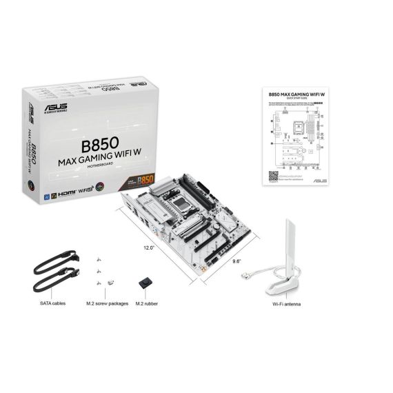 ASUS B850 MAX GAMING WIFI W, AMD, Socket AM5, A | 90MB1M10-M0EAY0