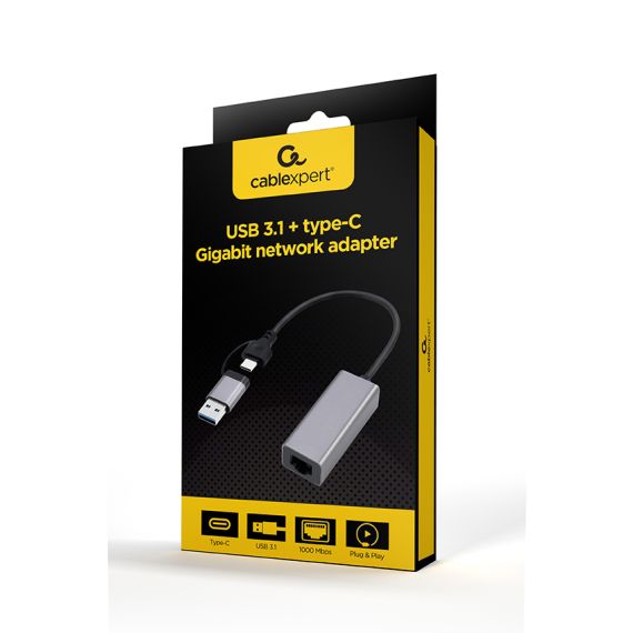 Cablexpert A-USB3AC-LAN-01 / Network adapter / USB-C 3.1 / Gigabi