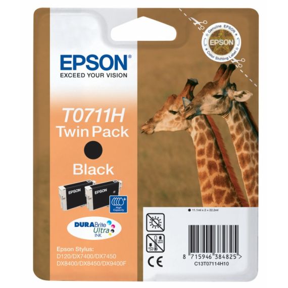 Epson T0711 Twin Pack / 2-pack / 22.2 ml / high ca | C13T07114H10