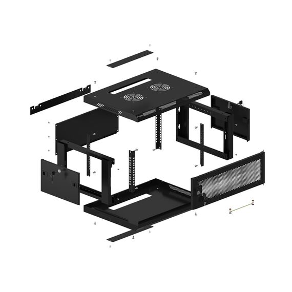 Lanberg WF01-6404-23B / Wall mounted rack / 4U / 60 kg / IP20 / 1