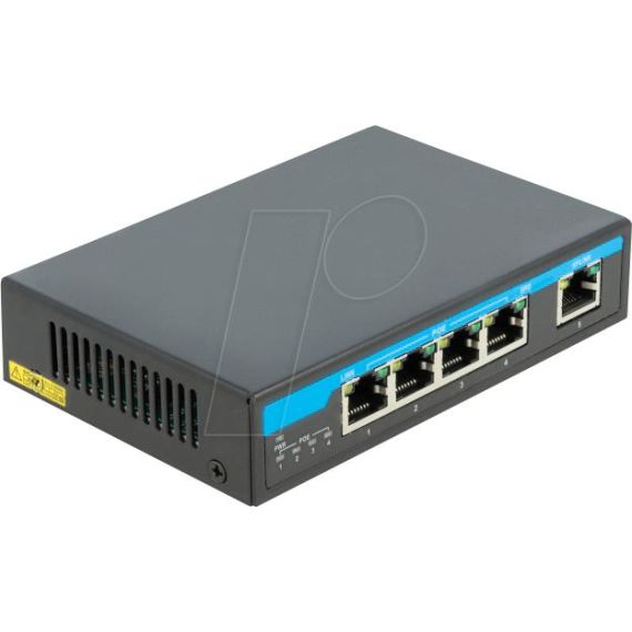 Delock / Switch / unmanaged / 4 x 10/100/1000 (PoE+) + 1  | 87764