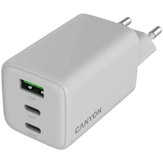 Canyon Wall Charger CU65ACC GaN 65W PD 3Port CNSCUW65ACC