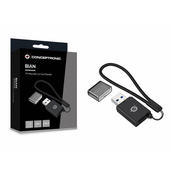 Conceptronic BIAN07B TF MicroSD 3.0 Card Reader, UHS-I, USB 3.0