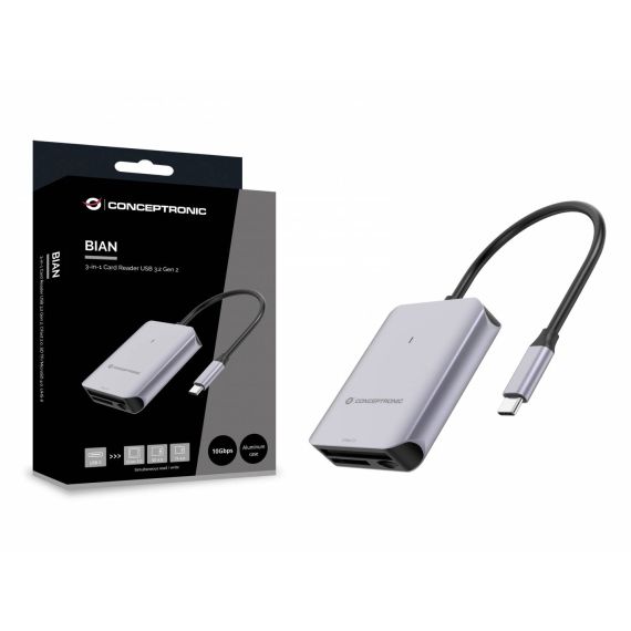 Conceptronic Card USB 3.2 Gen2 CFast SDTF 4.0 UHSII BIAN09G