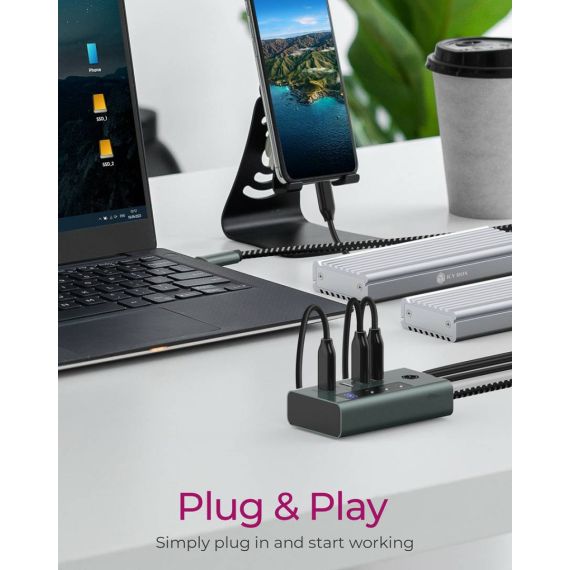 ICY BOX USB Hub USB3.2 Gen 2 TypeC IBHUB1454C31