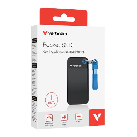 Verbatim Pocket / SSD / 1 TB / keyring with cable attachm | 32191