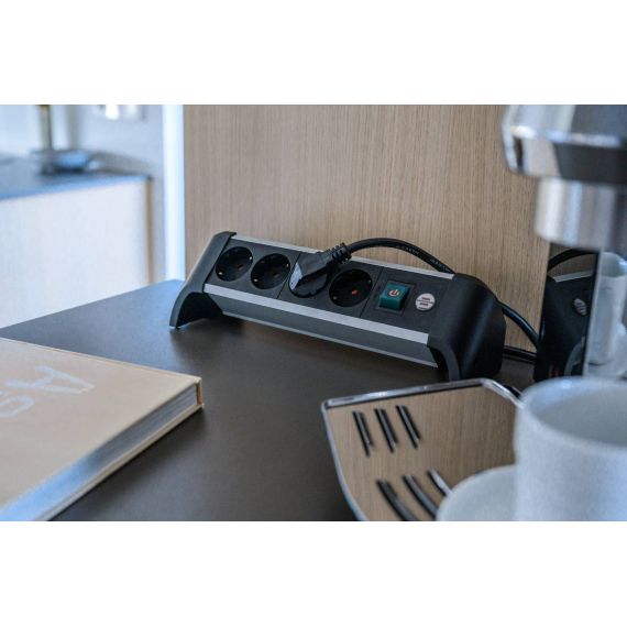 Brennenstuhl Alu-Office-Line Power Strip 4-fold
