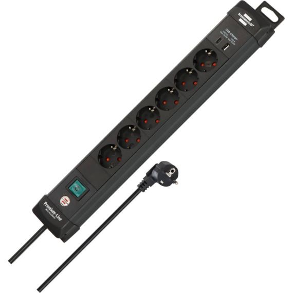 Brennenstuhl Premium-Line 6-way Power Strip with USB C 1951160608