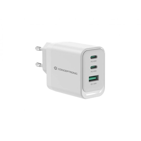Conceptronic 3-Port 65W GaN USB PD Charger, ALTHEA21W65