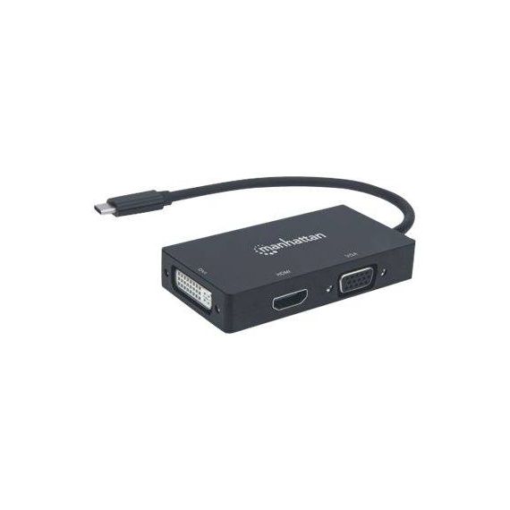 Manhattan USBC DockHub, Ports (x3): DVII, HDMI and VGA 152983