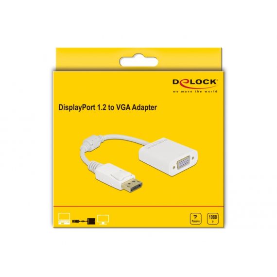 Delock / Adapter / DisplayPort (M) latched to HD-15 (VGA) | 61007