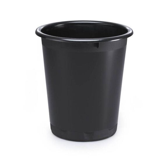 Durable Plastic Recycling Waste Paper Bin 13 Litre  Black