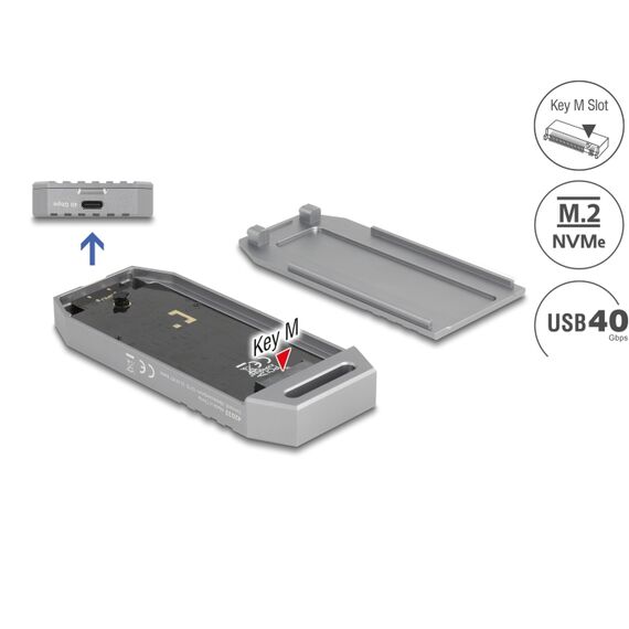 DeLOCK 42033 / SSD enclosure / 1 / M.2 / PCI Express / 40 Gbit/s
