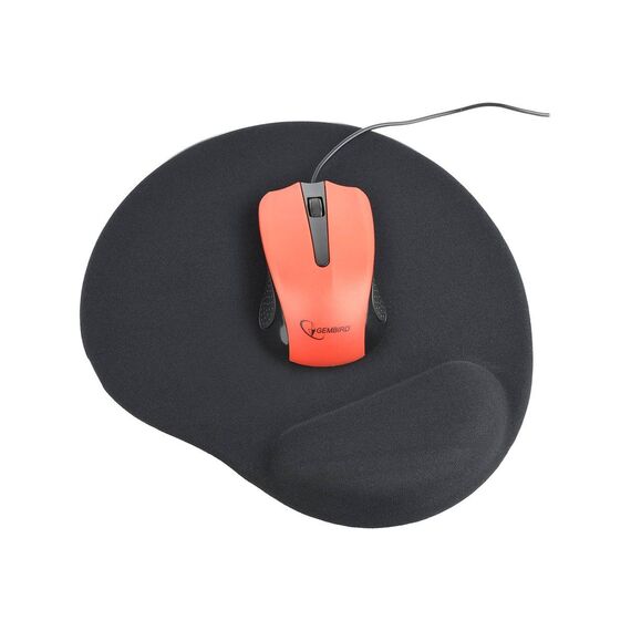 Gembird MPGELBLACK Mouse pad with wrist pillow MPGELBK