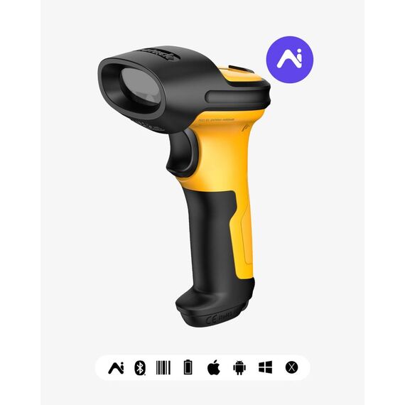 Inateck AI 2.4GHz Wireless Barcode Scanner with 60m Range