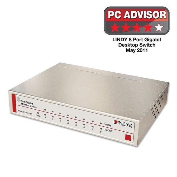 Lindy Gigabit Desktop Switch / Switch / 8 x 10/100/1000 / | 25045